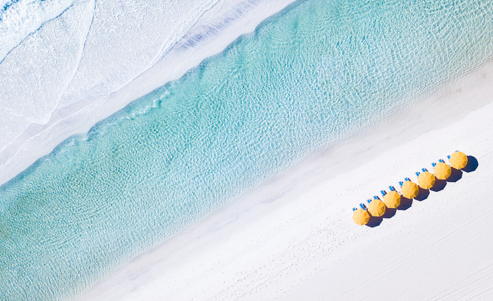 Aerial 30A fine art photography of Gulf water, dune lakes, and coastal patterns