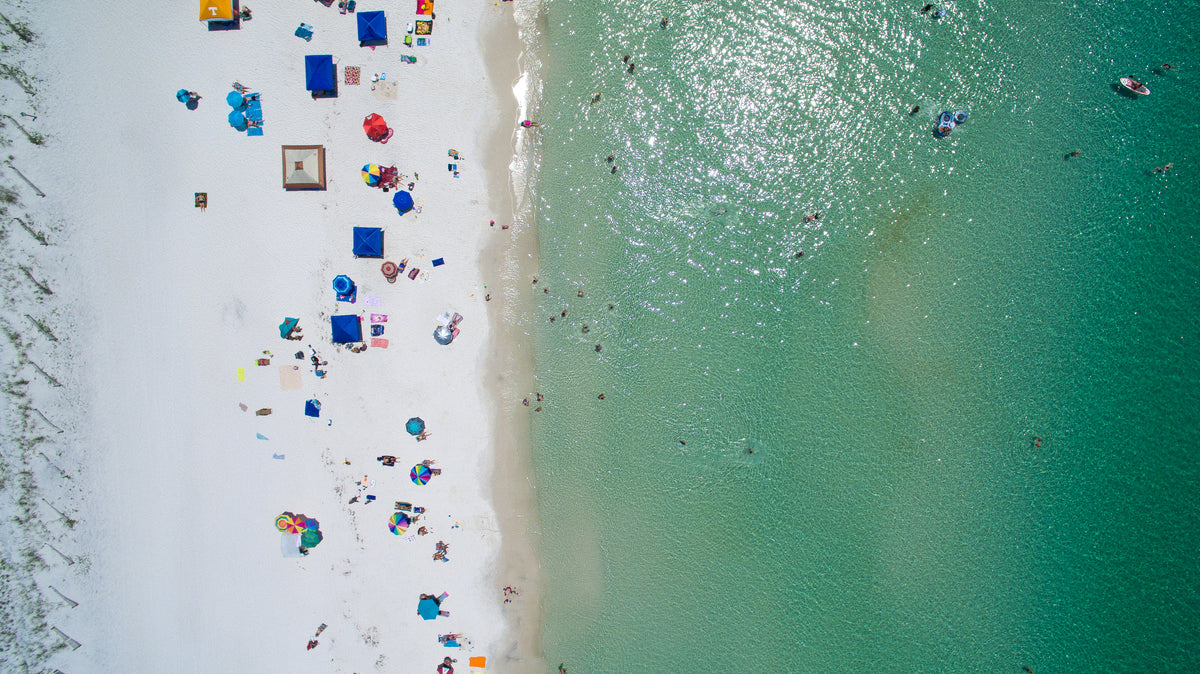 Beach Time Top Down aerial beach fine art photography print by Chandler Williams for Modus Photography
