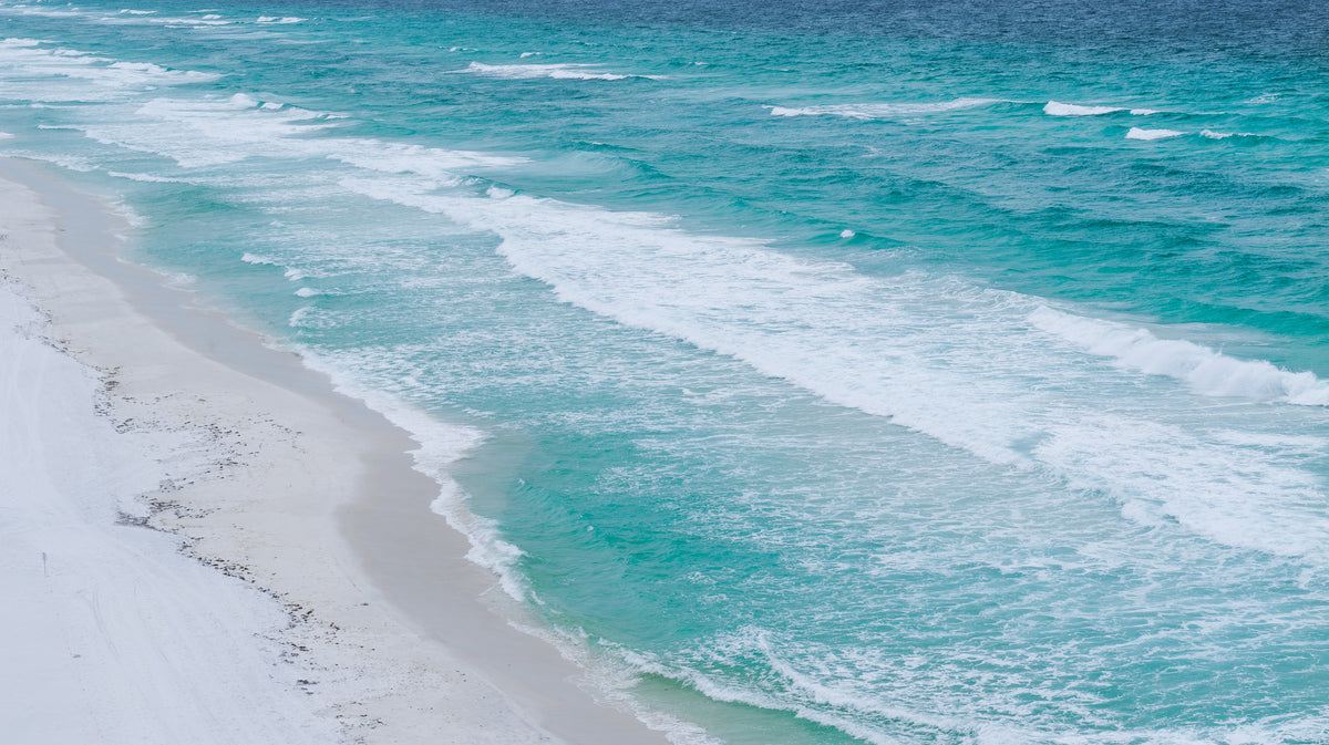 Gulf Coast Blue Shoreline aerial coastal fine art photography print by Chandler Williams for Modus Photography