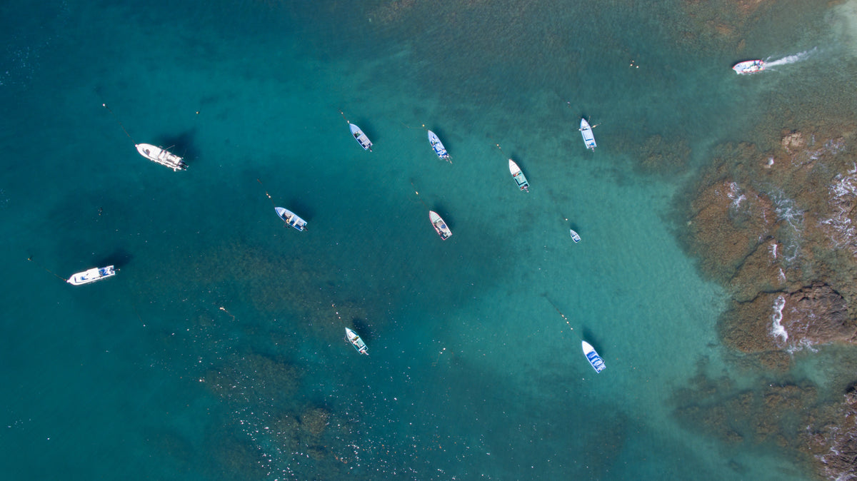 Anchored coastal boat fine art photography print by Chandler Williams for Modus Photography